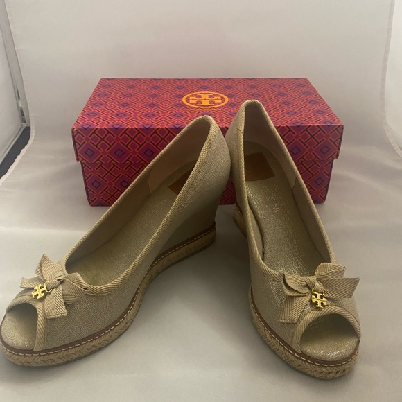 Tory Burch- Jackie Peep toe Wedges - Picture 6 of 6